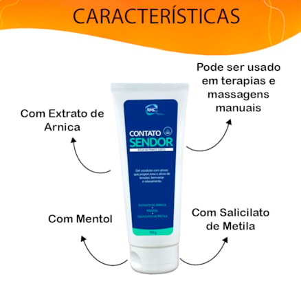 Gel Condutor Clínico de Contato Sendor RMC Auxilia Exame Tens/Fes Laser Médico Fisioterapia Alívio 100g