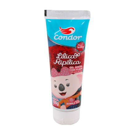 Gel Dental Condor Lilica Ripilica Bubble Gum Com Brilho 100g