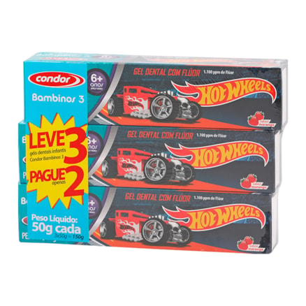 Gel Dental Hot Wheels 6+ Anos Leve 3 Pague 2 50g