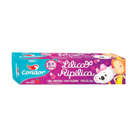 Gel Dental Lilica Ripilica 6+ Anos Com Flúor Morango 50g