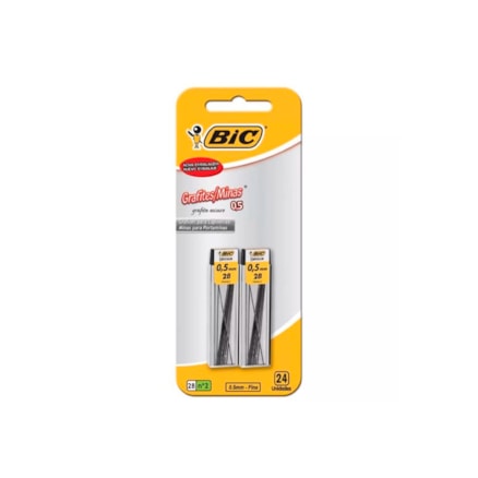 Grafite Bic 0.5mm Fina Lapiseira Material Escolar 2 Und