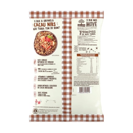 Granola Cacau Nibs Mãe Terra 6 Grãos Integrais Vegano 250g