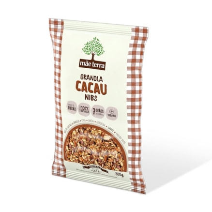 Granola Cacau Nibs Mãe Terra 6 Grãos Integrais Vegano 250g