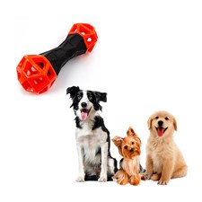 Halter Mordedor Brinquedo Interativo Pet Porta Petisco Ração Cão Cachorro com Apito Som