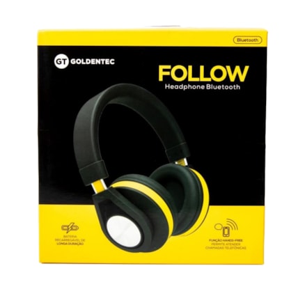 Headphone Bluetooth Gt Follow Goldentec Amarelo (Gt5btam)