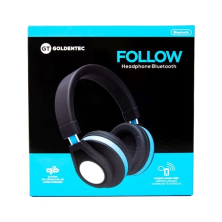 Headphone Bluetooth Gt Follow Goldentec Azul (Gt5btaz)