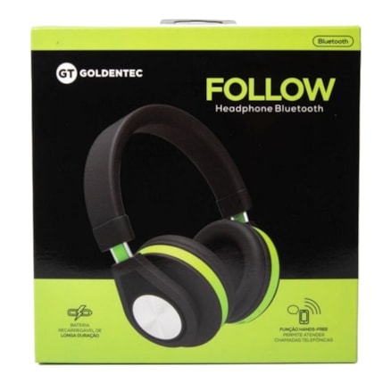 Headphone Bluetooth Gt Follow Goldentec Verde (Gt5btvd)