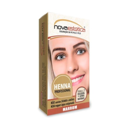 Henna Marrom 2,5g + Fixador Nova Estética 10g