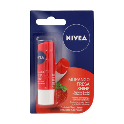 Hidratante Labial Nivea Lip Care Morango 4,8g