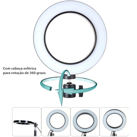 Iluminador Led Suporte Celular Foto Make Ringhlight 16cm
