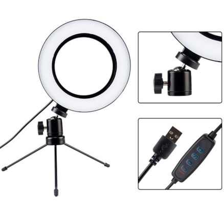 Iluminador Led Suporte Celular Foto Make Ringhlight 16cm