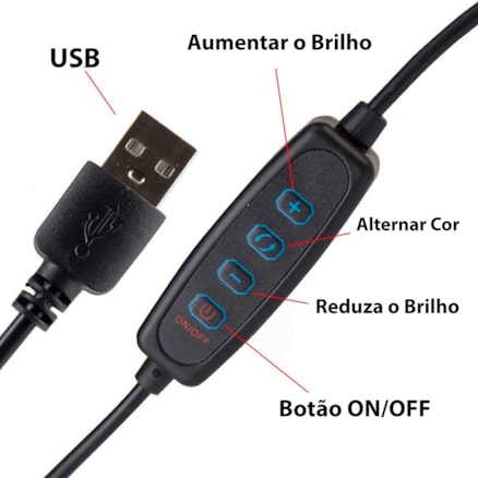 Iluminador Led Suporte Celular Foto Make Ringhlight 16cm