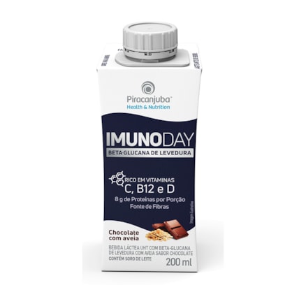 Imuno Day Piracanjuba Rico Vitaminas Chocolate Aveia 200ml