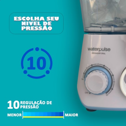 Irrigador Oral Bucal Waterpulse Portátil 10 Níveis 8 Bicos Limpeza Dental 600ml