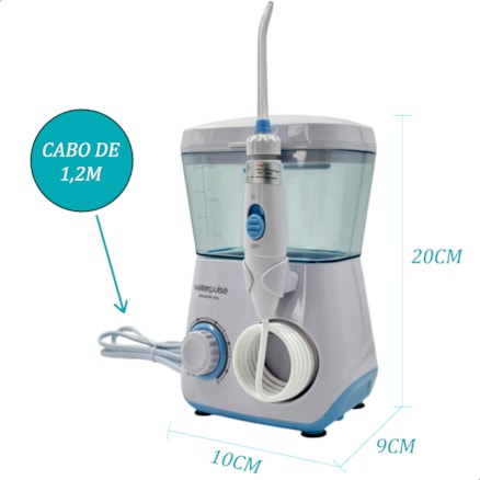 Irrigador Oral Bucal Waterpulse Portátil 10 Níveis 8 Bicos Limpeza Dental 600ml