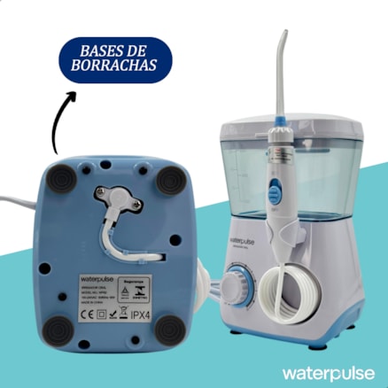 Irrigador Oral Bucal Waterpulse Portátil 10 Níveis 8 Bicos Limpeza Dental 600ml