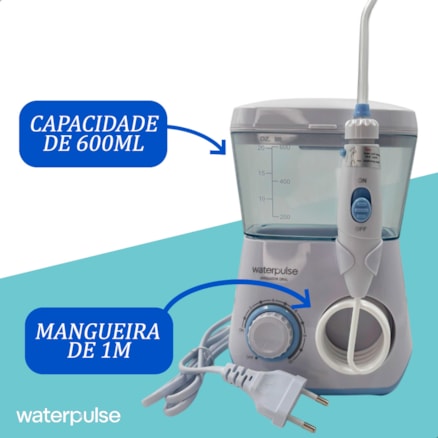 Irrigador Oral Bucal Waterpulse Portátil 10 Níveis 8 Bicos Limpeza Dental 600ml