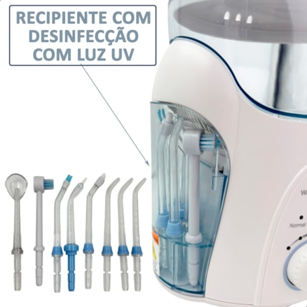 Irrigador Oral Elétrico Waterpulse UV Potente Jato D Água Dental Bucal 600ml