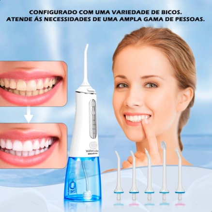 Irrigador Oral Waterpulse Portátil Recarregável Bivolt Dental Profunda Dental