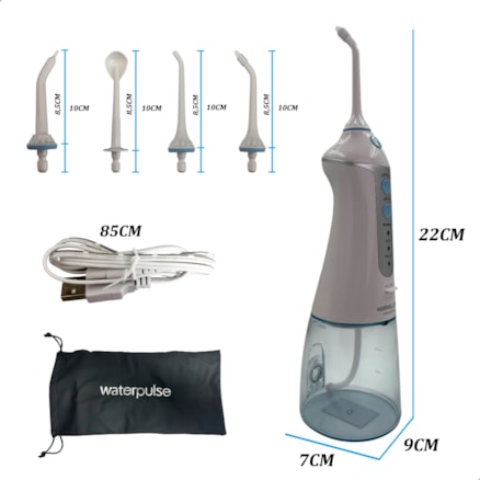 Irrigador Oral Waterpulse Portátil Recarregável Bivolt Dental Profunda Dental
