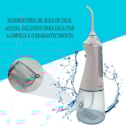 Irrigador Oral Waterpulse Portátil Recarregável Bivolt Dental Profunda Dental