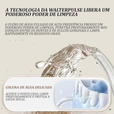 Irrigador Oral Waterpulse Portátil Recarregável Bivolt Dental Profunda Dental