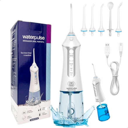 Irrigador Oral Waterpulse Portátil Recarregável Bivolt Dental Profunda Dental
