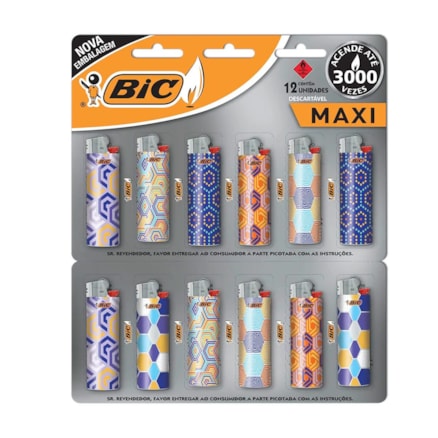 Isqueiro Bic Maxi Hexagonal 12 Und