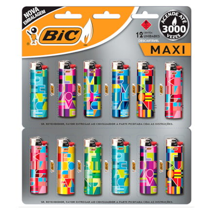 Isqueiro Bic Maxi Sublime 12 Und