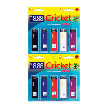 Isqueiro Cricket Classic 10 Und