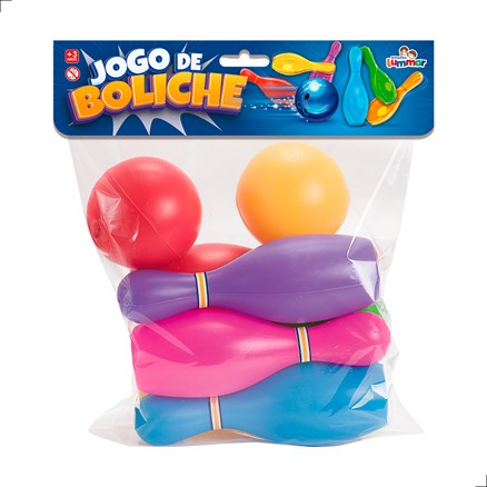 Jogo de Boliche Infantil Brinquedo com Pinos E 2 Bolas Colorido Crianças Família
