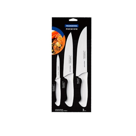 Jogo de Facas Tramontina 3 Peças 24499/811 Inox Premium