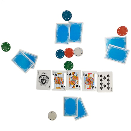 Jogo De Poker Profissional 24 Fichas, Baralho, Cartas, Standard, Padrão, Truco