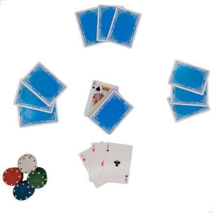 Jogo De Poker Profissional 24 Fichas, Baralho, Cartas, Standard, Padrão, Truco