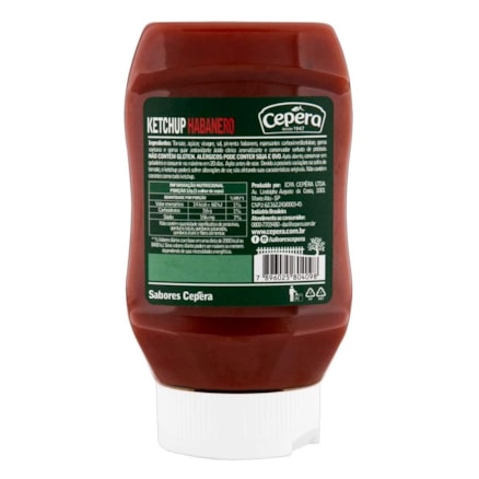 Ketchup Cepêra Habanero Com Pimenta Sabor Picante 400g