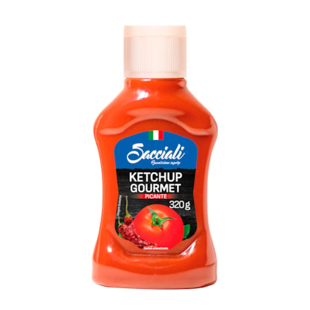 Ketchup Squeeze Sacciali Picante Textura Sabor Italiano 320g