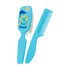 Kit 2 Und Escova Fiona + Pente Higiene Infantil Azul Ref 802520