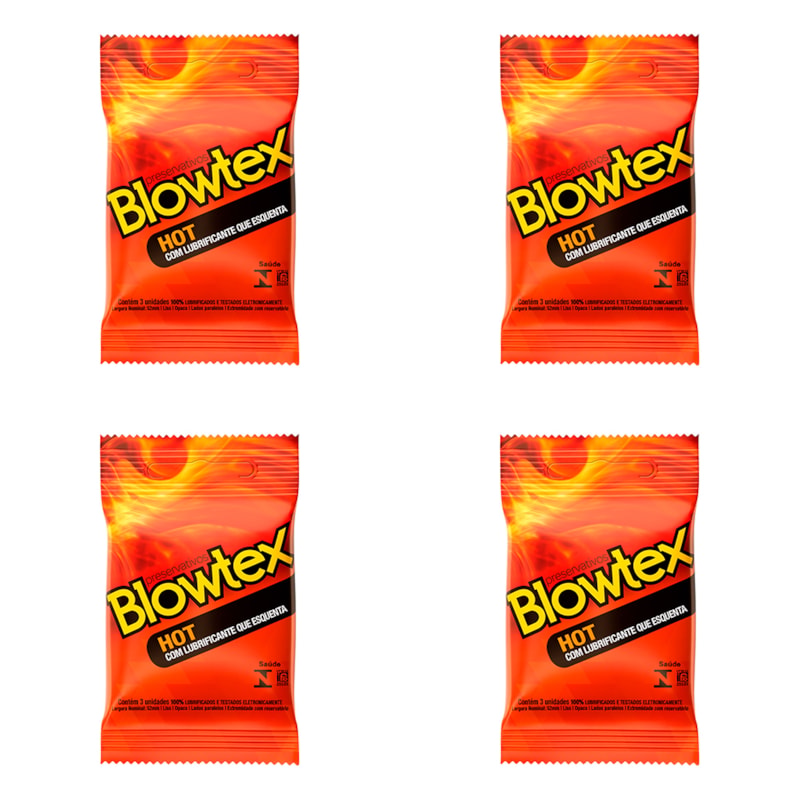 Prot 3 Kit 4 Und Preservativo Blowtex Quente Mais Prazer Relação Prot 3 Und ...