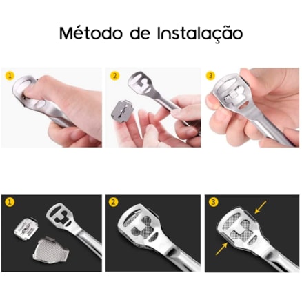 Lamina Removedor Desbastador Cortador Raspador Tira Calos com 10 Lâminas