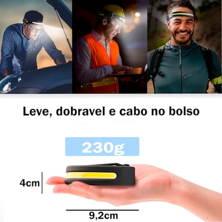 Lanterna de cabeça led iluminação forte para esportes noturno a prova de agua