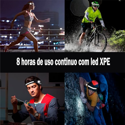 Lanterna de cabeça led iluminação forte para esportes noturno a prova de agua