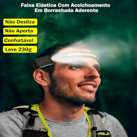 Lanterna de cabeça led iluminação forte para esportes noturno a prova de agua