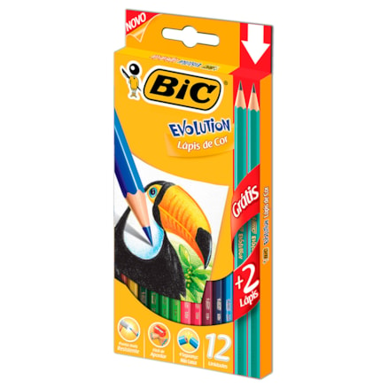 Lápis De Cor Bic Evolution 12 Cores