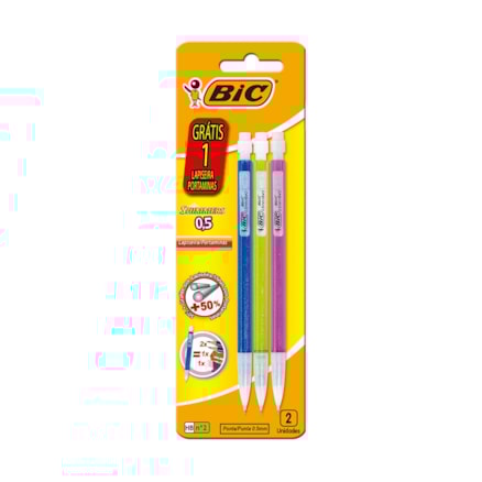 Lapiseira Bic Shimmers 0,5mm Hb Nº 2 Cores Sortidas 3 Und