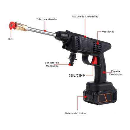 Lava Jato Profissional De Alta Pressão Sem Fio Recarregável