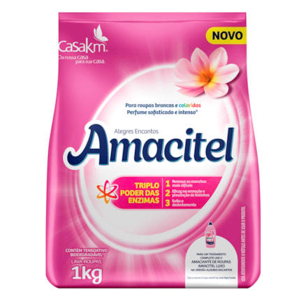 Lava Roupas Amacitel Alegres Encantos 1kg