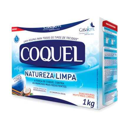 Lava Roupas Coquel Pó Leve 1kg Pague 800g