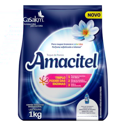 Lava Roupas Pó Amacitel Brancas E Coloridas 1kg