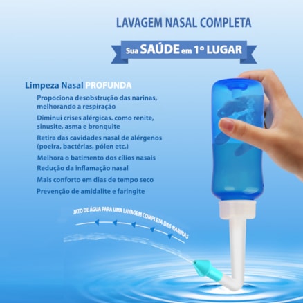 Lavador Nasal Higienizador Adulto/criança Controle De Pressão Lavagem 300ml