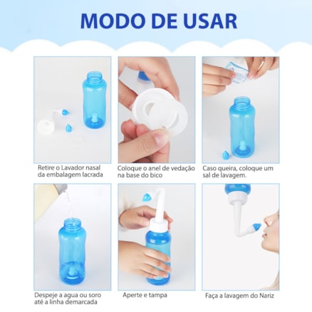 Lavador Nasal Higienizador Adulto/criança Controle De Pressão Lavagem 300ml